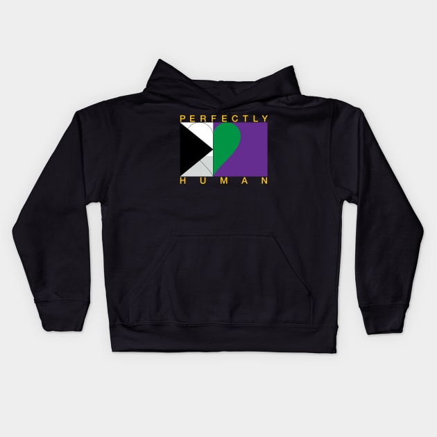Perfectly Human - Demiromantic/Demisexual Pride Flag Kids Hoodie by OutPsyder